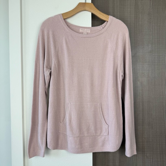 Barefoot Dreams Pink Cozychic Ultra Lite Raglan Pullover Sweater - Picture 2 of 10